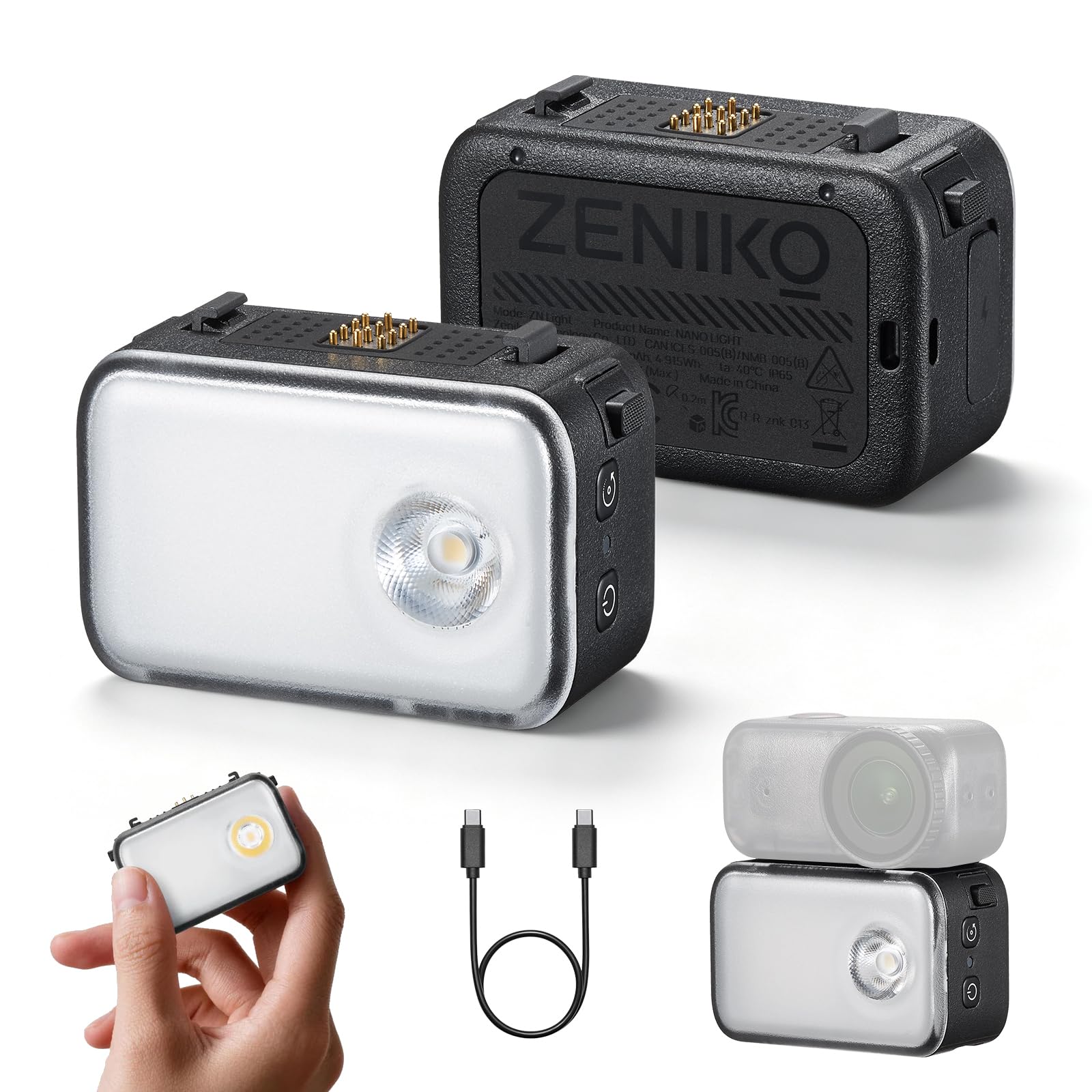 ZENIKO ZN Light - Mini luz LED para cámara de acción para DJI Osmo Nano