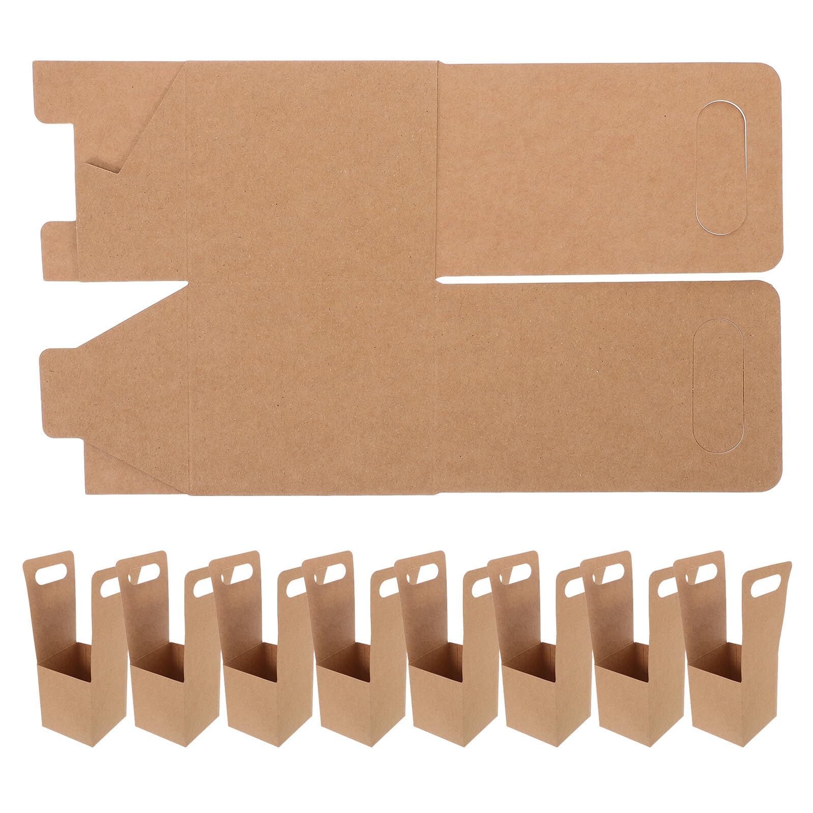 Portavasos Desechable Bandeja Plegable con Asa de Papel Kraft Resistente para 30 Vasos para Transporte Seguro de Bebidas y Té para Llevar en Desplazamientos Diarios