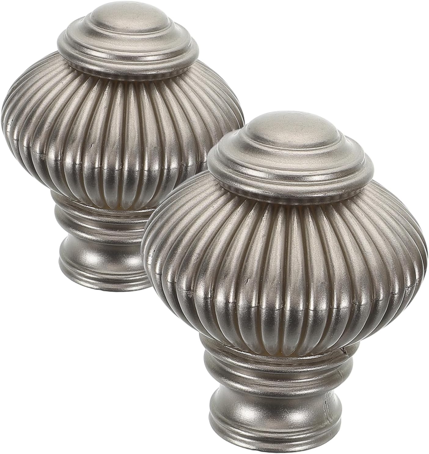 2pcs Decorative Curtain Rod Finials Replacement Caps Elegant End Caps for Drapery Rods Home and Office Window Treatment Accessories Gray