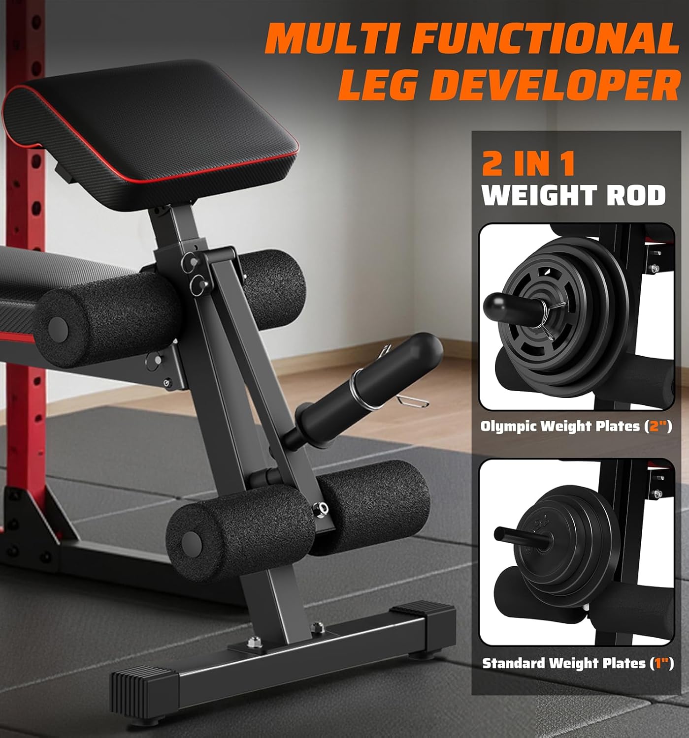 Adjustable Weight Bench & Workout Bench & Leg Extension for Home Gym, Foldable Bench Press for Full Body Workout with Leg Developer & Preacher Pad, 900Lbs Capacity & Space-Saving Design