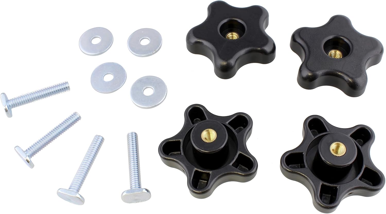 DCT 5 Star Knobs Kit 1/4in20 Threaded Knob, Bolt with Knob, Clamping