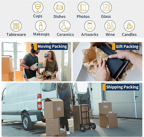 Miniatura 7 de CRAFTFORCE Papel de embalaje de panal de abeja de 15 x 660 pies, papel de regalo marrón con forma de panal de abeja, alternativa sostenible al