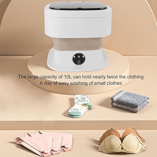 Miniatura 5 de Lavadora portátil, mini lavadora de 40 W y 10 L, IPX4 impermeable, lavadora plegable con panel de control, para apartamentos, campamentos, viajes