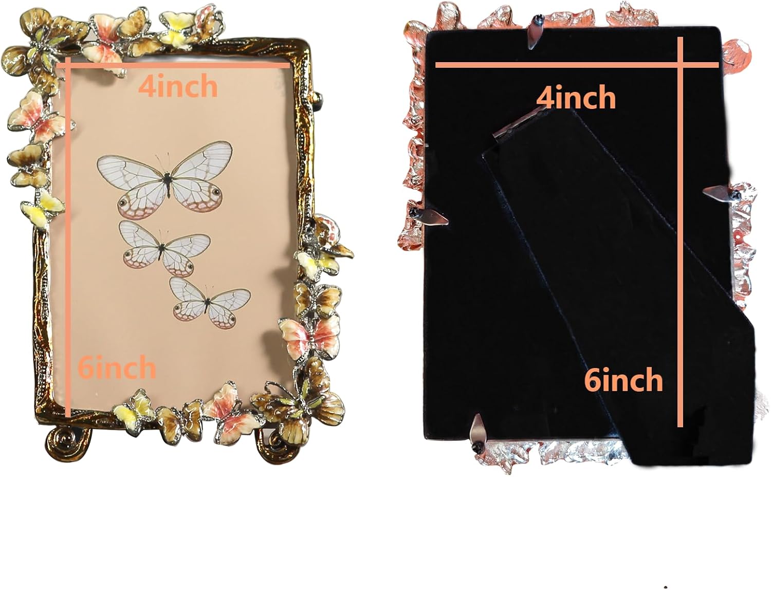 Metal Picture Frames,Butterfly Picture Frame, 5x7, Colorful, for Home or Office(Butterfly, 4 * 6inch)