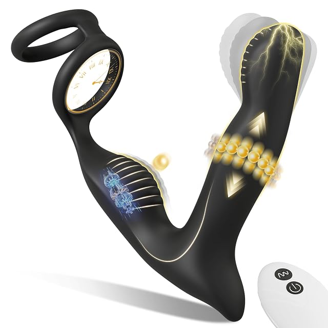 Thrusting Prostate Massager Anal Vibrator Sex Toys for Men Vibrating Butt Plug Prostate Vibrator with Cock Ring Remote