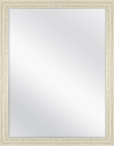 MCS Ezra - Espejo de pared, grano de madera natural, 34.66 x 44.66 pulgadas