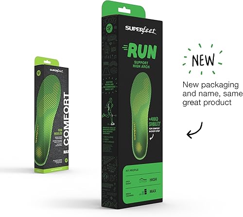 Miniatura 2 de Superfeet Plantillas de arco alto para correr, soporte de arco alto, inserciones ortopédicas de fibra de carbono recortadas para zapatos de correr,