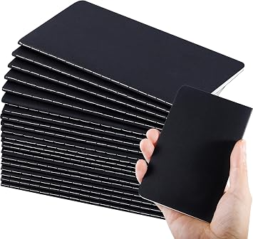 20 Pcs Pocket Notebook, 3.5 x 5.5 Inches Mini Notebooks, Small Memo Notepad, Black Softcover Mini Journal for Men Women, Office Supplies, 30 Sheets,/60 Lined PagesRuled Pages