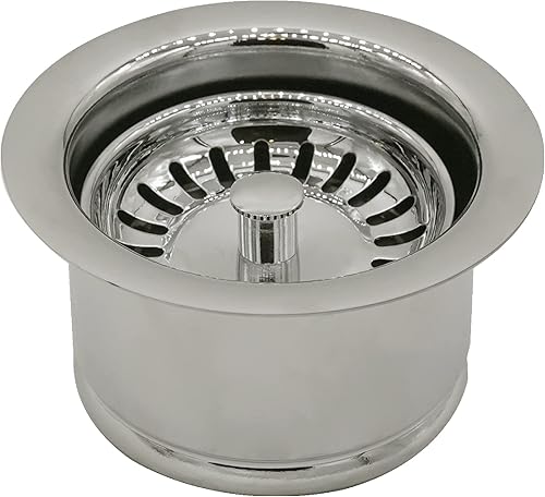 Westbrass D2082S-05 Brida de eliminación extra profunda y colador, níquel pulido, paquete de 1