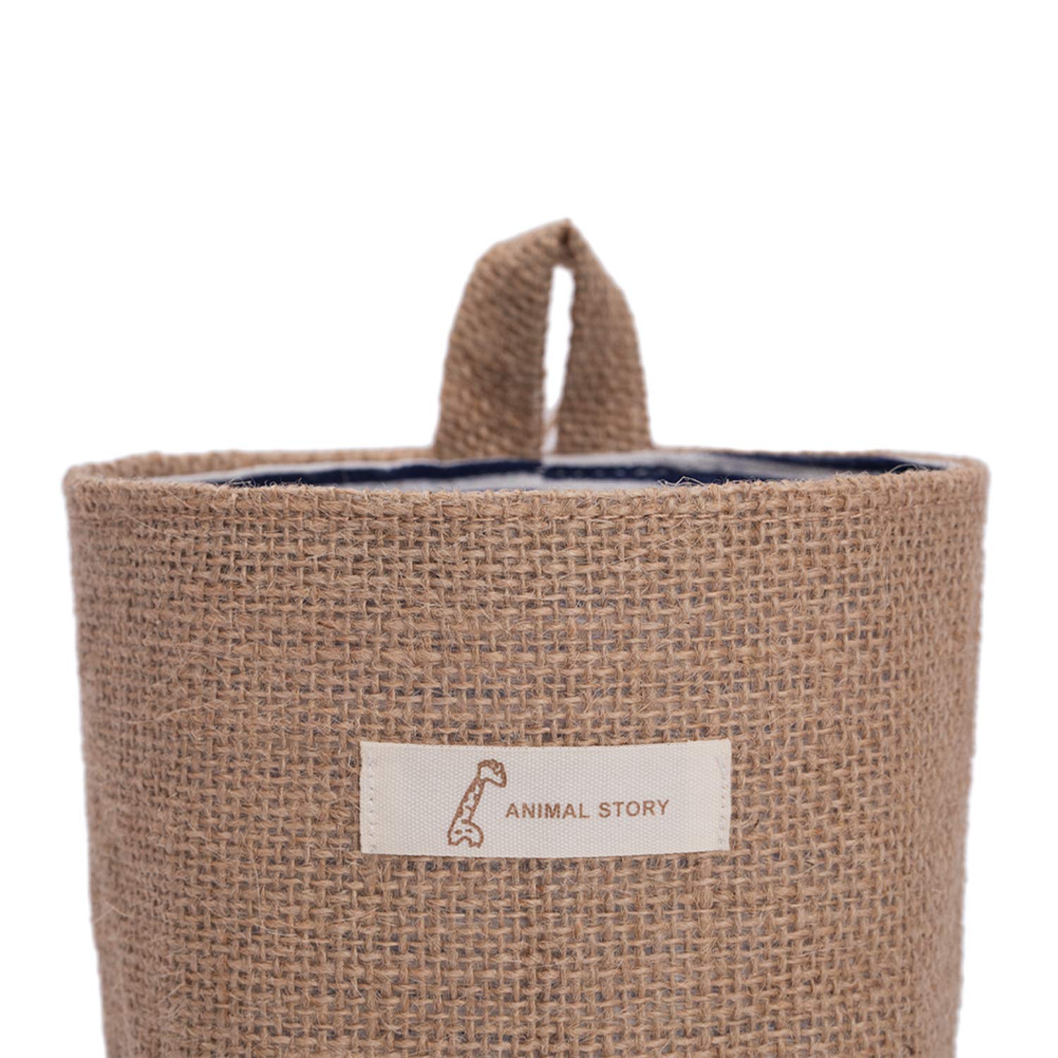 4 Pack Wall Hanging Storage Bags Hanging Storage Bags Cotton Linen Storage Basket Foldable Wall Hanging Basket Family Organizer Box Decorative Bag (Color as Shown)3.93 * 3.93 * 5.31 - Image 8