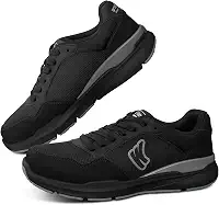 Tênis masculino de caminhada para fascite plantar, suporte de arco com sola de borracha antiderrapante, sapatos ortopédicos casuais confortáveis com bico largo