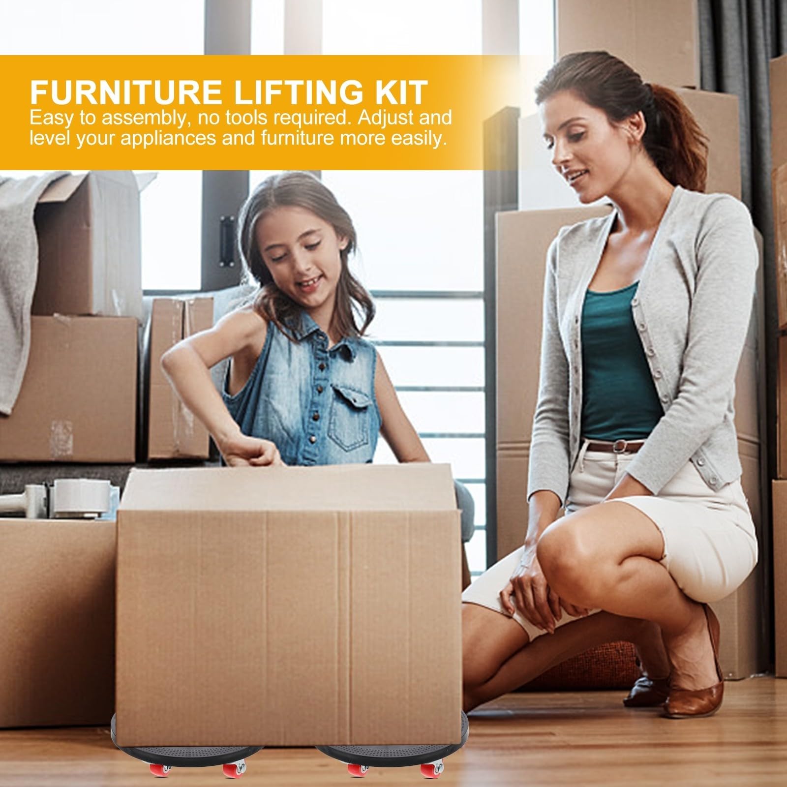Gleitrad Möbeltransport für Schwere Möbel, 1000kg Belastbar, Schwarz