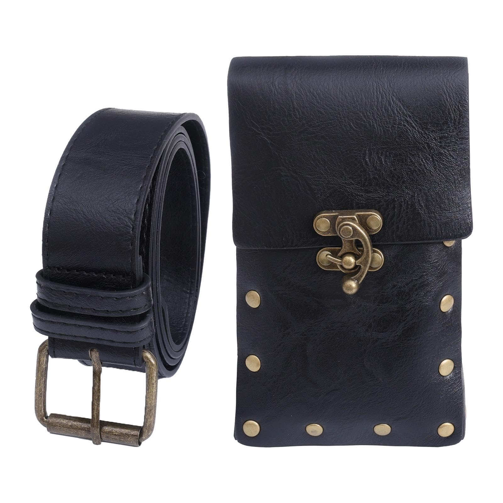 merishopp Belt Pouch Waist Bag Retro Design Fanny Pack for Cosplay Performance Costume Black|Clothing Shoes & Accessories|Costumes Reenactment Theater|Reenactment & Theater|Medieval & Renaissance-picture-45