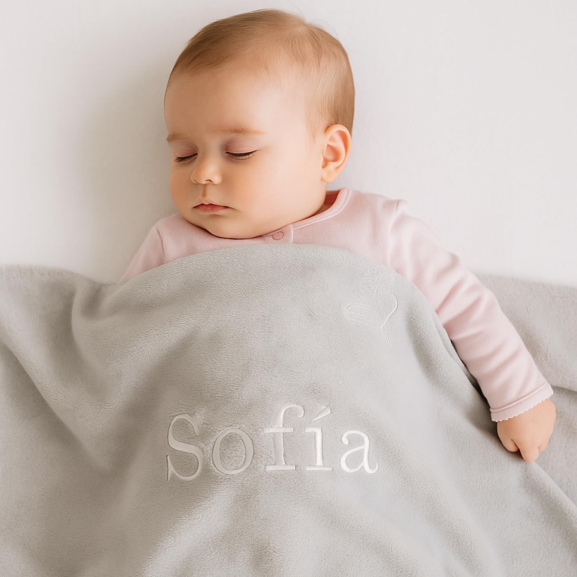 Tarta de Pañales con Doudou Conejito Personalizado | Manta Polar + Chupete Personalizado + 15 Pañales Moltex | Regalo Recién Nacido Baby Shower Nacimiento Niño Niña (Azul) | BebeDeParis