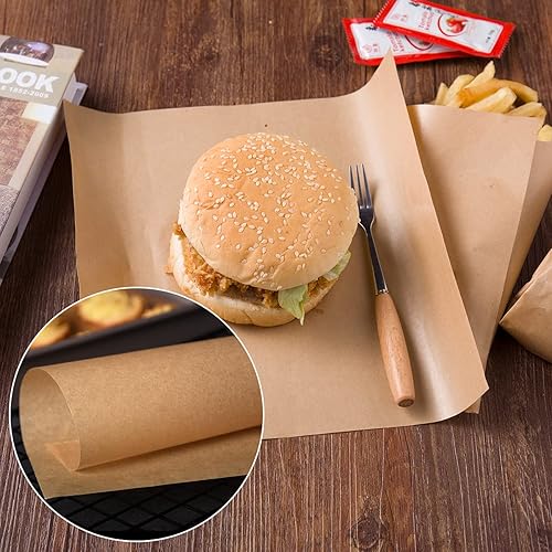 Miniatura 6 de Hojas de papel para hornear, 8 x 12 pulgadas, antiadherentes precortadas, adecuadas para hornear, asar a la parrilla, freidora de aire, taza de pan