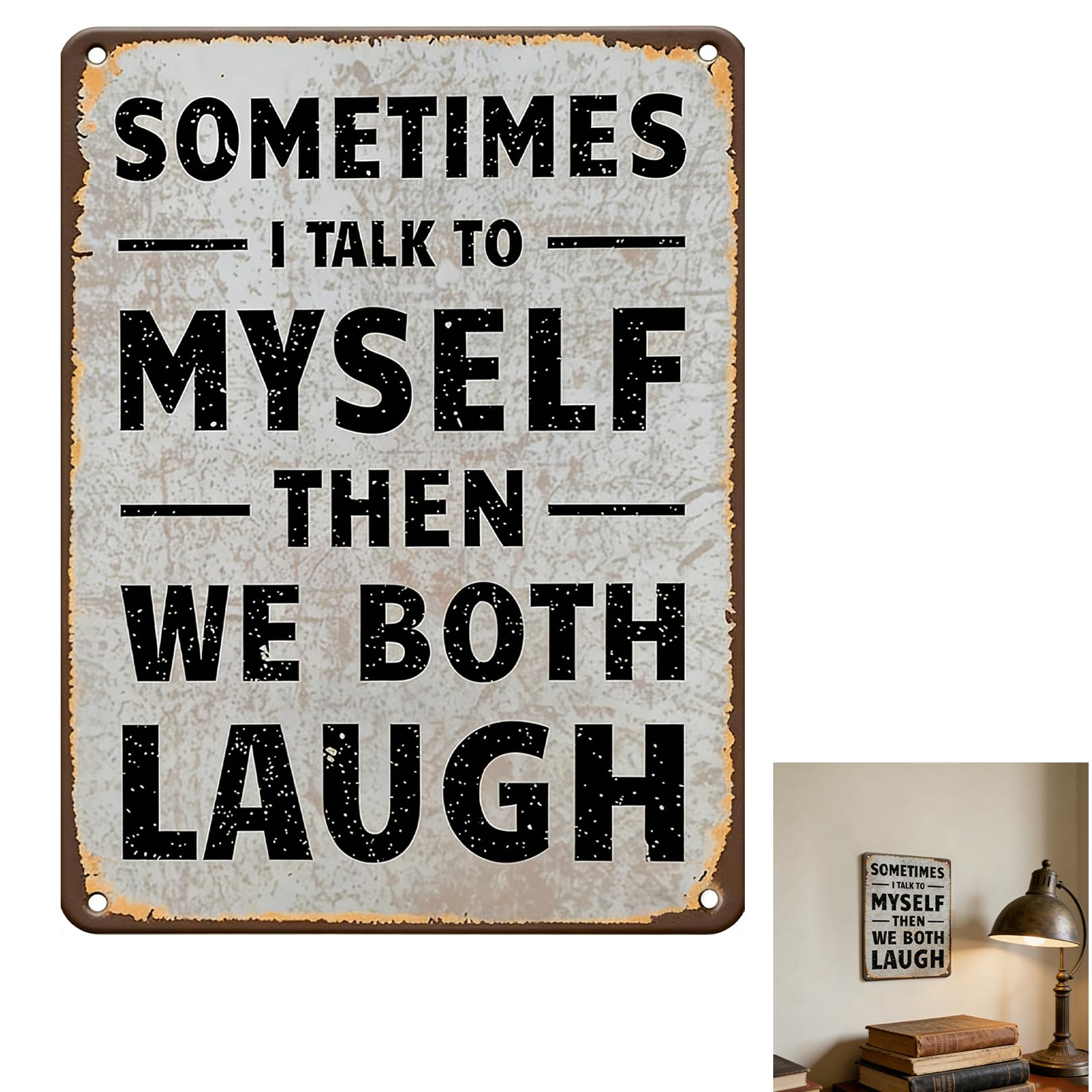 Metal Signs,Vintage Decor Funny Wall Art for Man Cave Bathroom (8x12 inch)