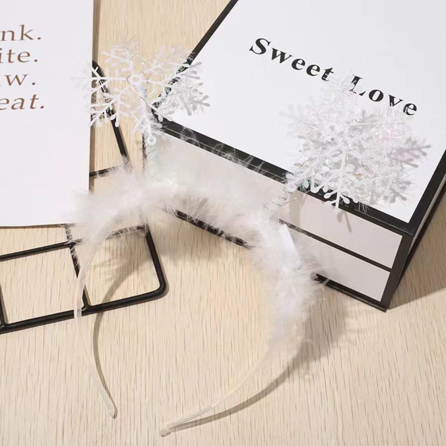 JNAWA 3Pieces Snowflake Headband Charming Girls Hair Bands White Headdress Xmas Party Hair Accessories for Party Banquet - Image 3