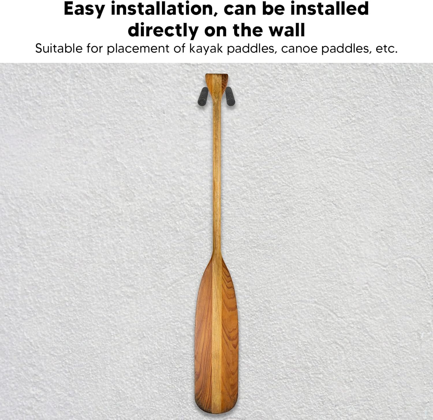 Kayak Paddle Rack, Canoe Paddle Holder Wall Mount, Sturdy Iron and Rubber Construction, Installation Kayak Accessories for Organizing and Storing Paddles, Includes Bracket