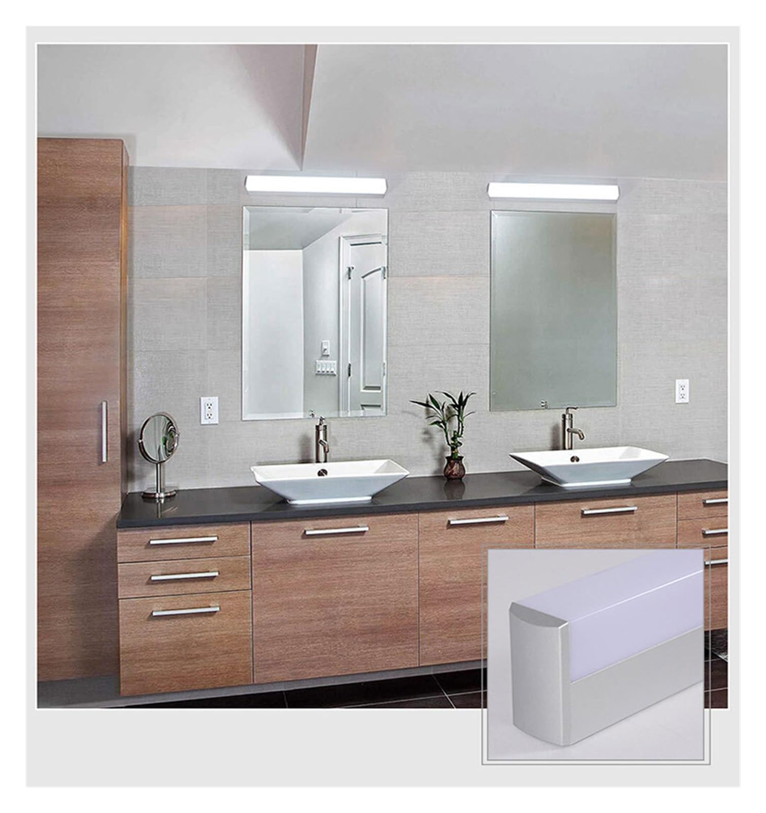 Luz de imagen Luz de espejo LED Luz de pared Montado en la pared Baño Espejo de maquillaje Luz de tocador Lámpara de pared Luz de gabinete de baño súper brillante Fácil instalación ( Color : Cool , Si