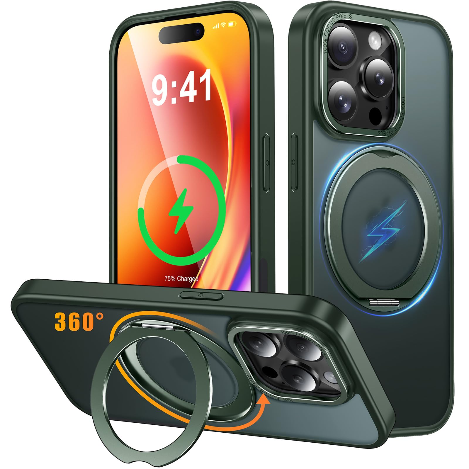 Gunwon iPhone 15 用 ケース Magsafe対応 ワイヤレス充電…