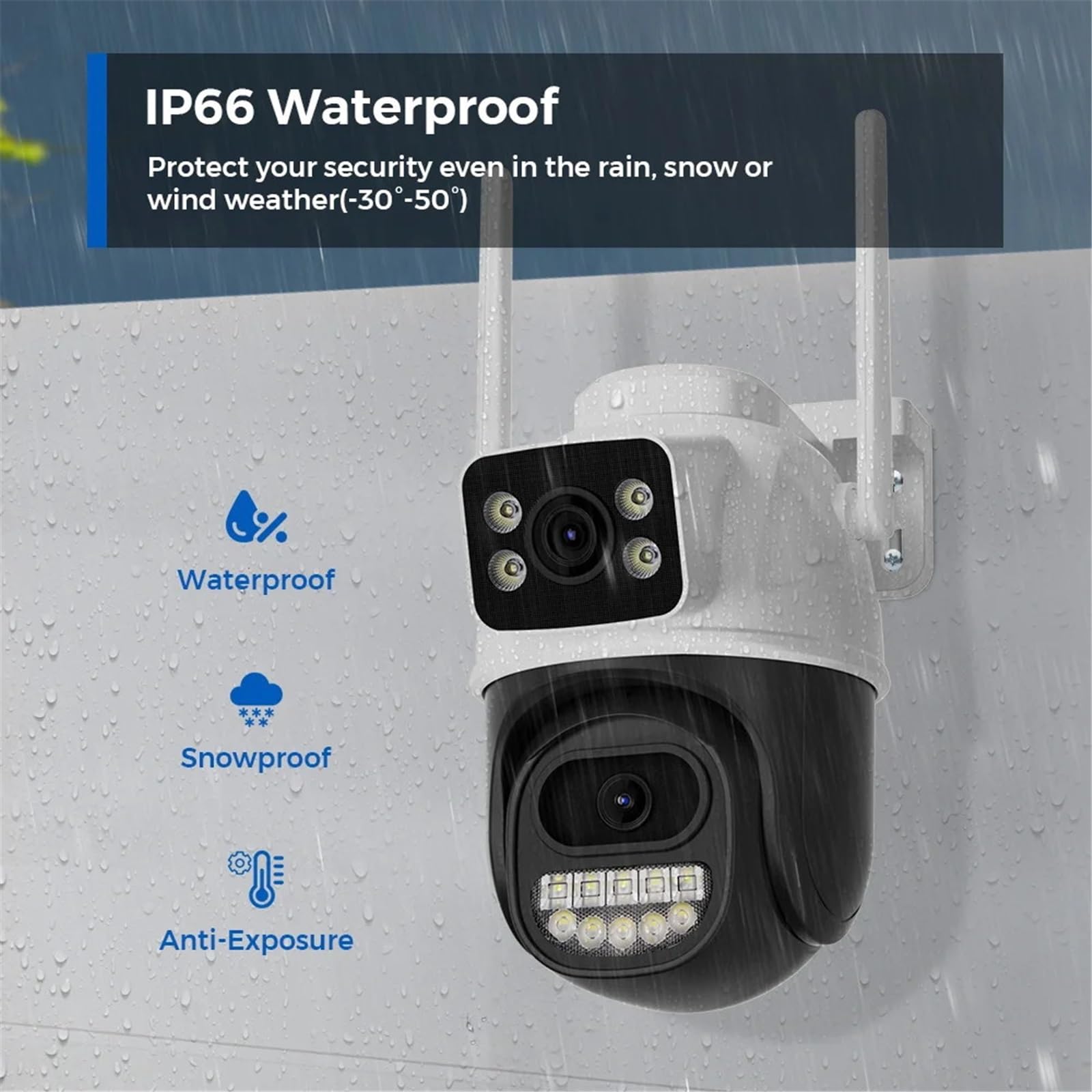 Kamera IP 8MP z dźwiękiem WiFi, zewnętrzna, 8-kanałowa, mini kamera NVR, zestaw do monitoringu CCTV, bezprzewodowy system kamer z noktowizorem na podczerwień(None,4pcs)