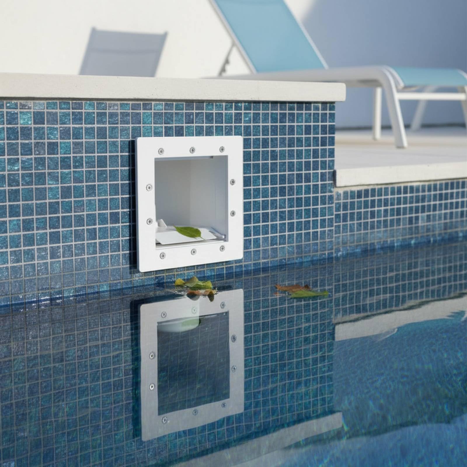 Skimmer de Piscina Recogedor de Residuos Filtro Aspirador Flotante Canasta Profunda para Mantenimiento Sencillo Adecuado para Uso en Piscinas Familiares y Comerciales, A9002bx