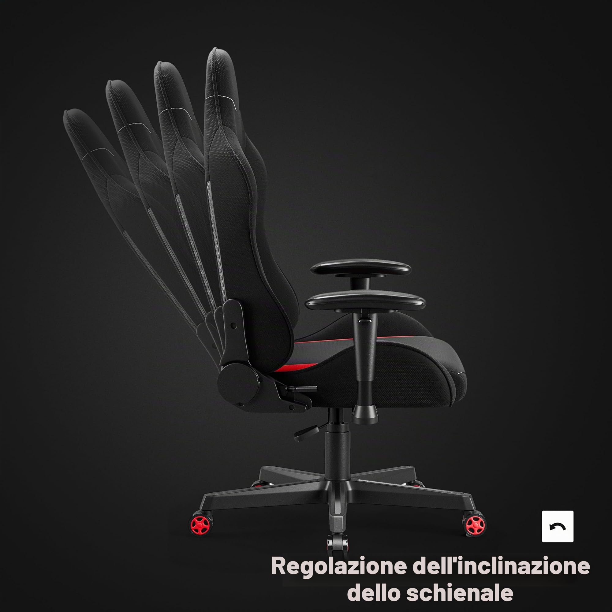 DIABLO Sedia da Gaming X-Starter | Sedia Gaming Ergonomica in Tessuto, Braccioli Regolabili, Meccanismo di Inclinazione | Sedia per PC, Gaming Chair, Poltrona da Ufficio | Nero