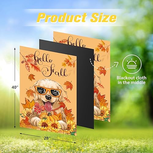 Miniatura 4 de Banderas de jardín para el día de Acción de Gracias para exteriores, bandera de otoño de 28 x 40 pulgadas, de doble cara, bandera rústica de cosecha