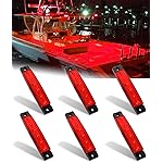 Shangyuan 6PCS Marine Strip Lights with 12V Red LED Courtesy Lights for Boat Interior