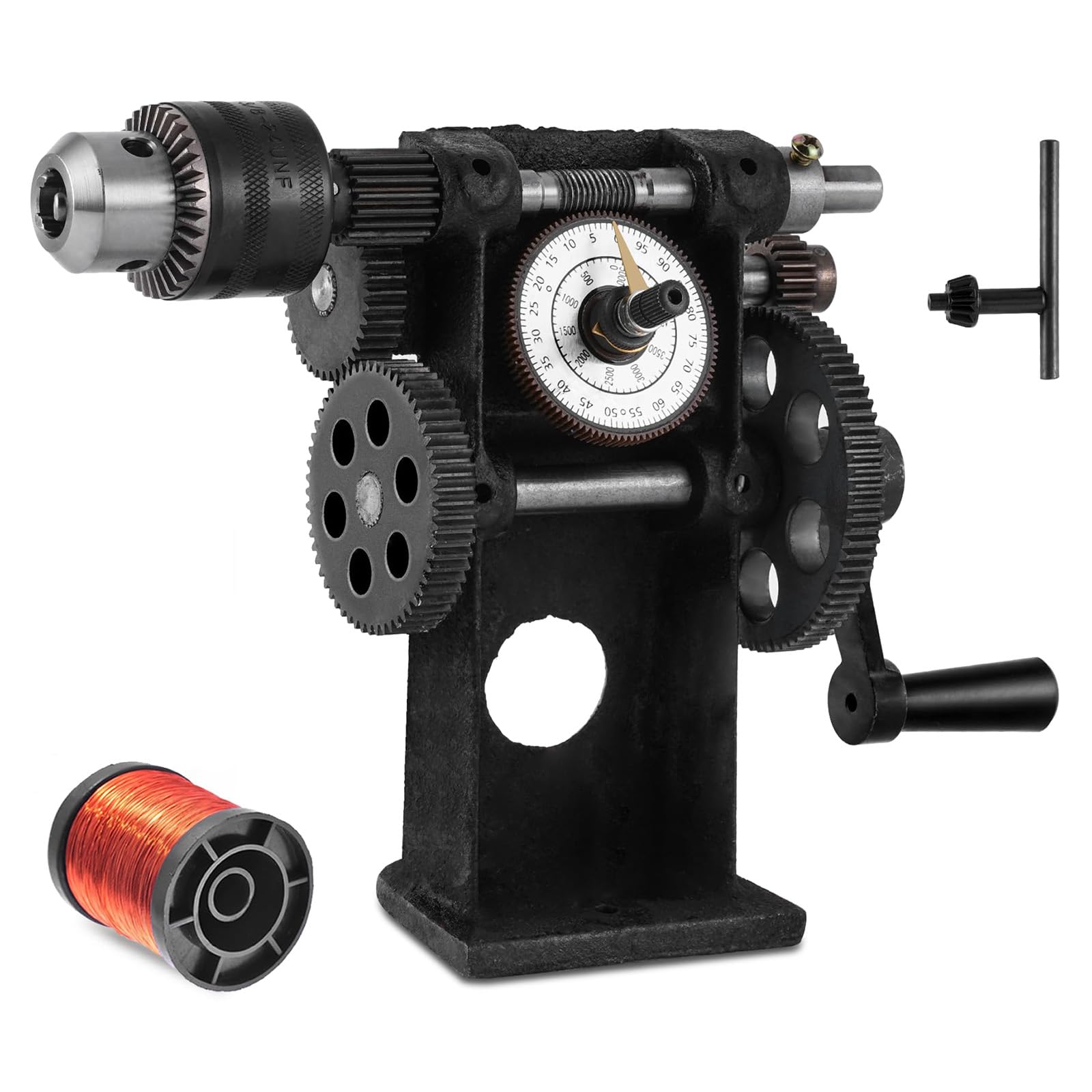 Eiwitany Hand Crank Coil Winding Tool with Counter, 0-99 Counting Range, Ideal for Guitar Pickup Spiral Coil Winding