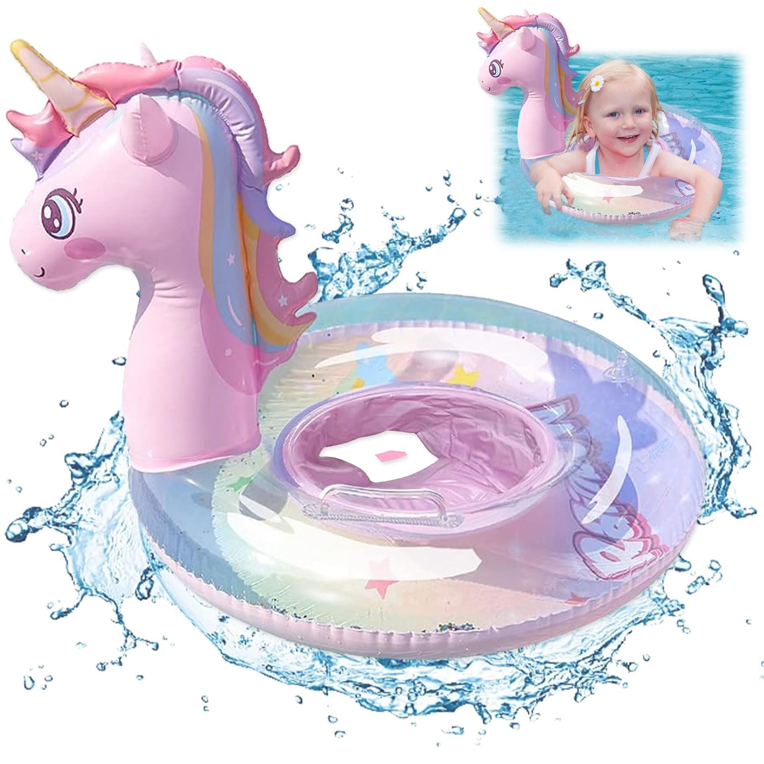Flotador Bebe, Anillo de Natación, Anillo de natación Inflable para bebé, Anillo de Natación para bebés, Flotador de Natación para Bebé, Flotador para bebé de baño, para Bebés de 6 a 36 Meses