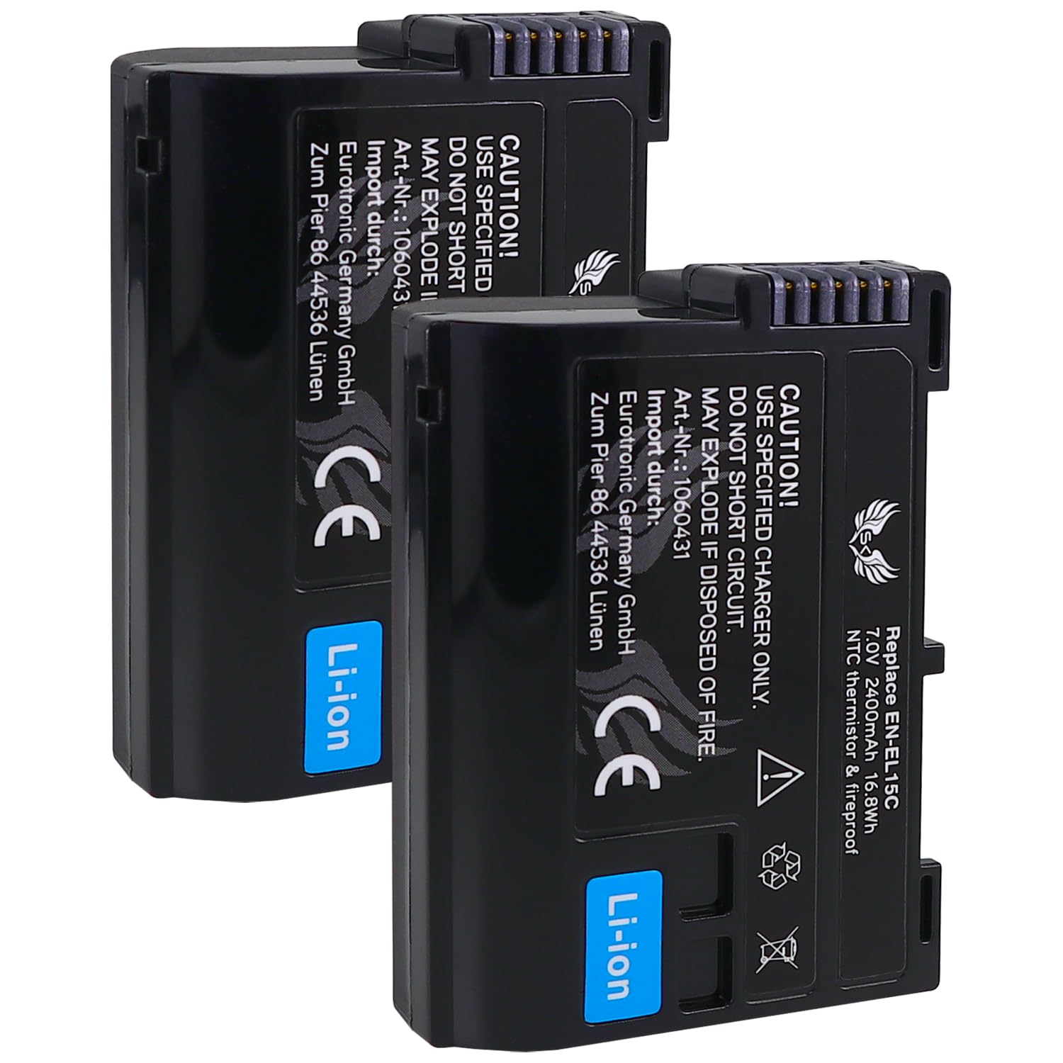 SK Akku Ersatz für Nikon EN-EL15c -/- 2400mAh -/- EN-EL15b EN-EL15a EN