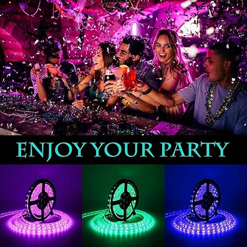 Miniatura 3 de Supernight TM - Tira de luz LED flexible de color cambiante RGB 300 luces impermeables 5050 SMD 5 m 164 pies HPC-54409 6000watts 1200 volts