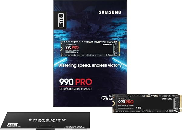 Samsung SSD 990 Pro NVMe M.2 Pcle 4.0, SSD Interne, Capacité 1 To, Vitesse de lecture jusqu'à 7 450 Mo/s, Gestion Intelligente de la Chaleur avec Revêtement en Nickel, MZ-V9P1T0BW - 4