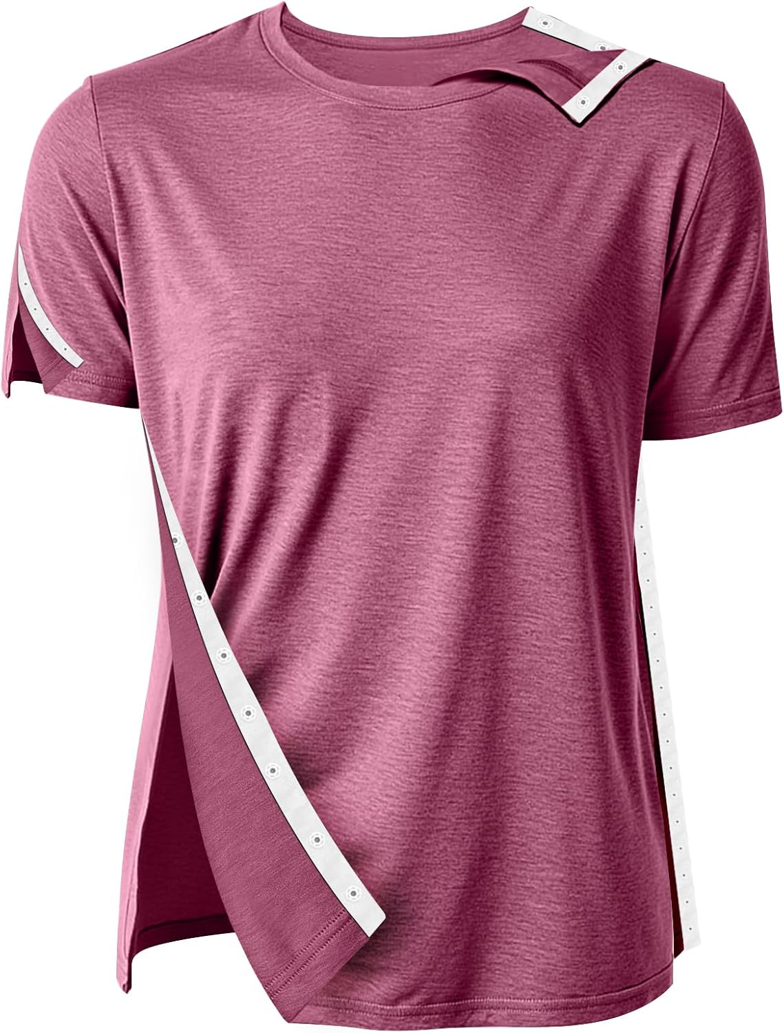 Post Shoulder Surgery Shirts for Men Women Unisex After Rotator Cuff Surgery Shirt Snap Access Recovery Hospital Shirt