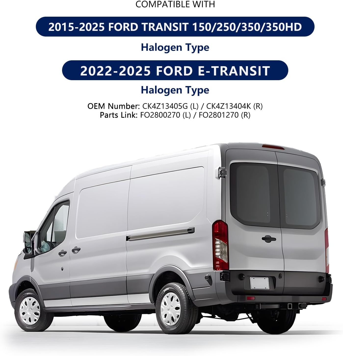 Tail Lights Assembly for 2015-2026 Ford Transit 150 250 350 350HD LH