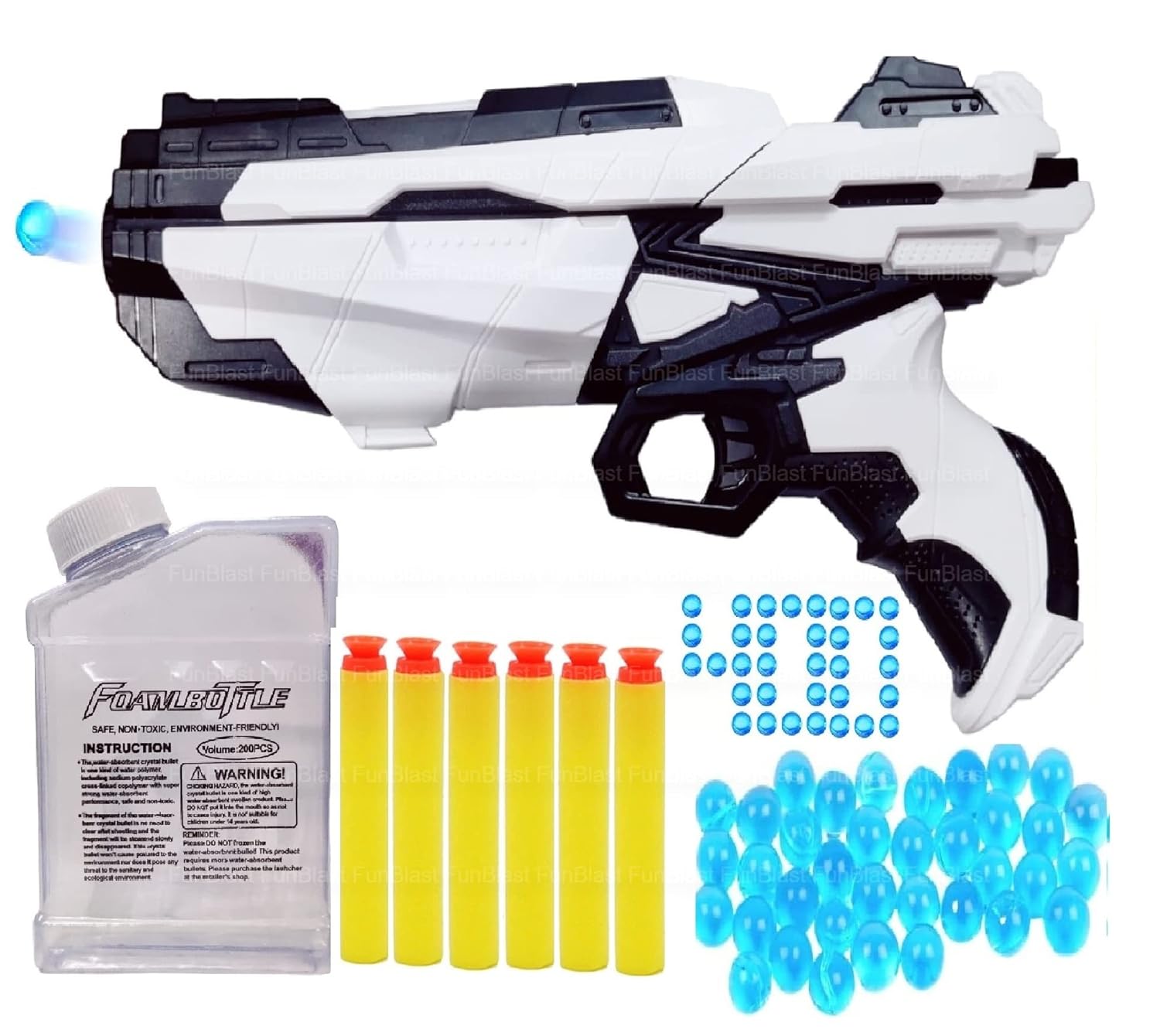 FunBlast High Speed Manual Soft Bullet Gun with 6 Foam Bullets 2 in 1 Foam Bullets and Water