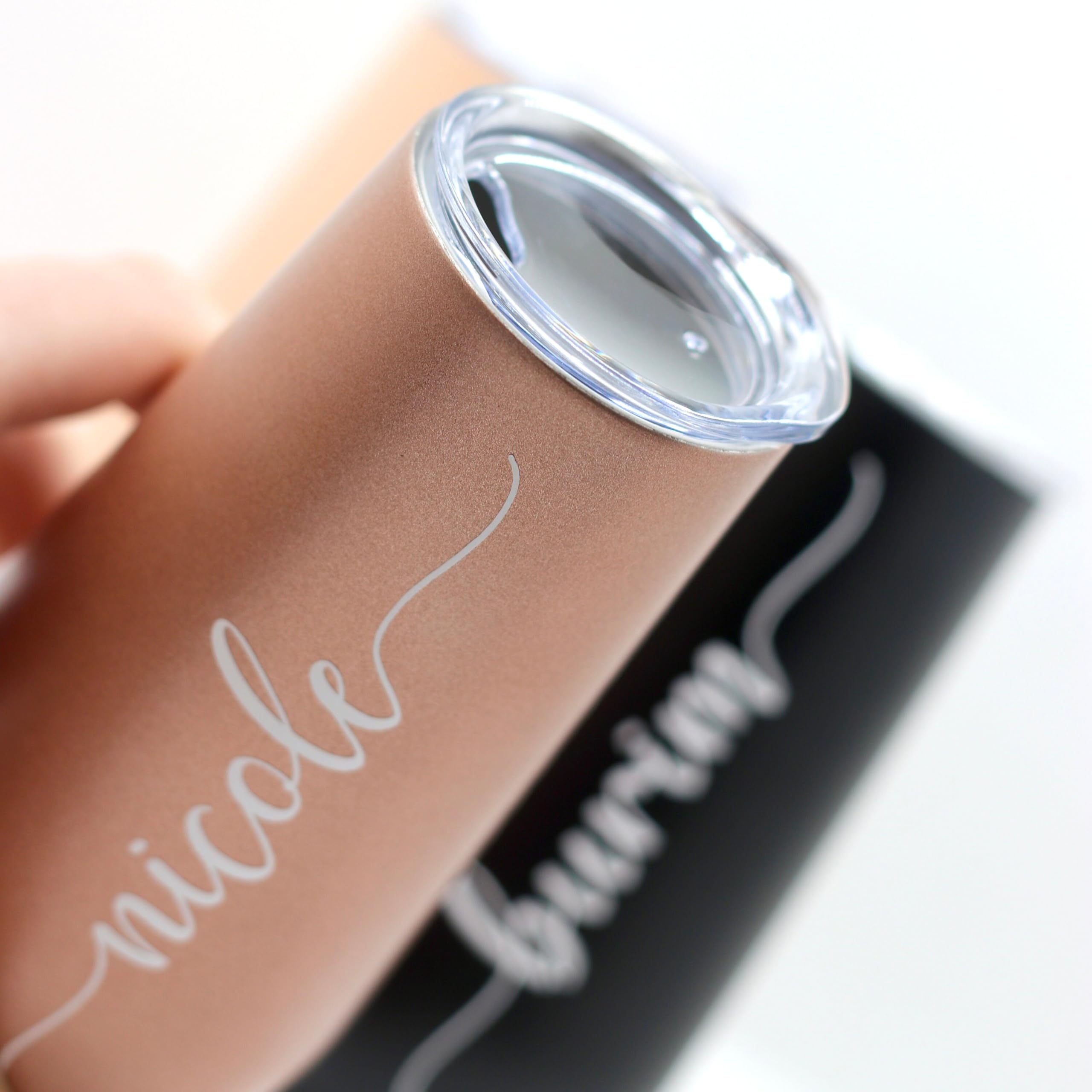 Thermobecher Sektglas - personalisiert Geschenkidee - Edelstahl - Mit Deckel (rosegold)