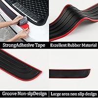 Vista 3 de SINGARO Protector de parachoques trasero de automóvil, 35.5 x 2.75 pulgadas, accesorios universales de goma antiarañazos para el maletero