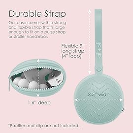 Ali+Oli BPA-Free Silicone Pacifier Holder Case (1-pk) Diaper Bag Accessory Newborn Travel Baby Pacifier Pouch (Dream Blue)