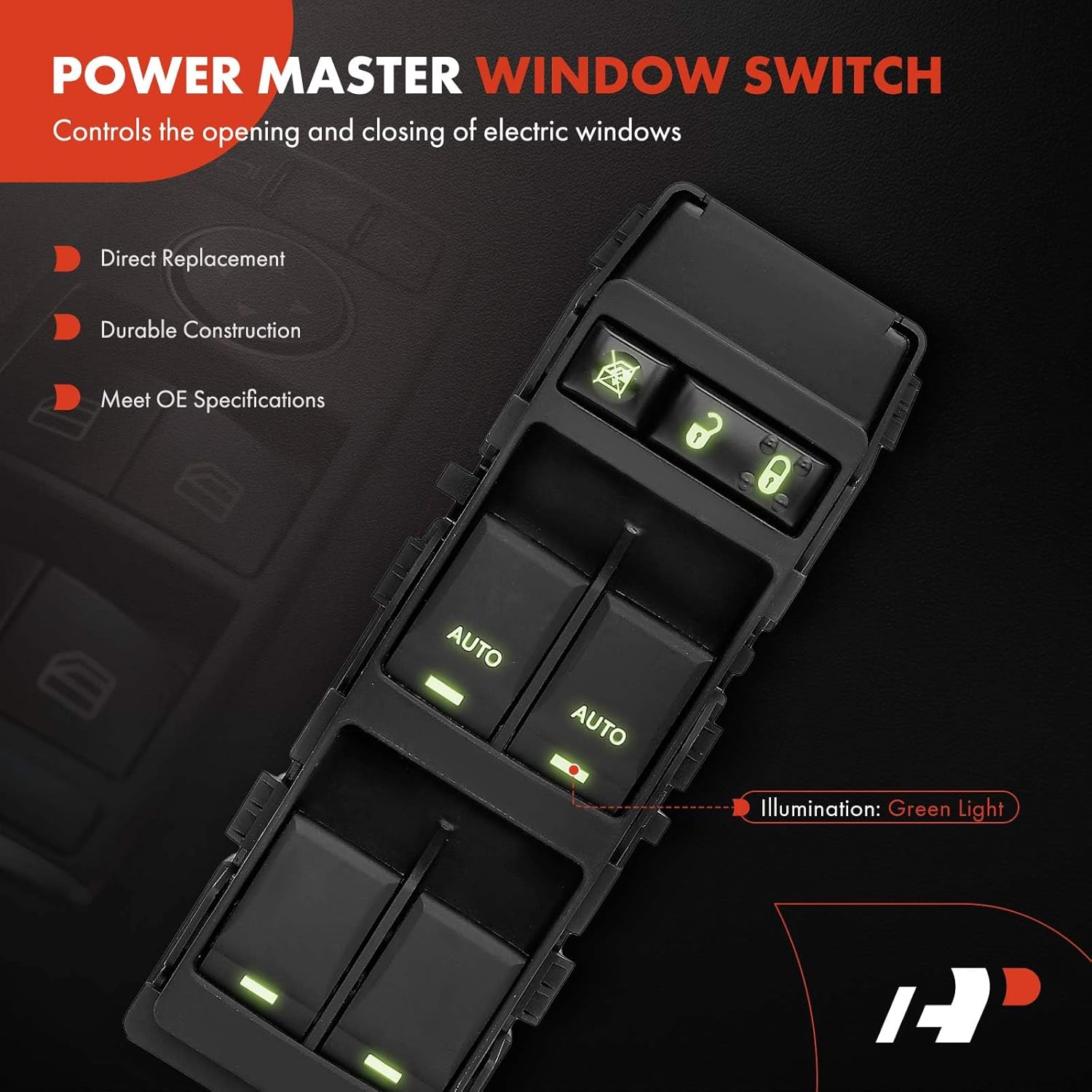 A-Premium Master Power Window Switch Compatible with Chrysler, Dodge & Jeep Vehicles - 200, 300, Aspen, Sebring, Avenger, Durango, Charger, Magnum, Grand Cherokee - 8+6 Pins w/Dual Auto - # 3687001158