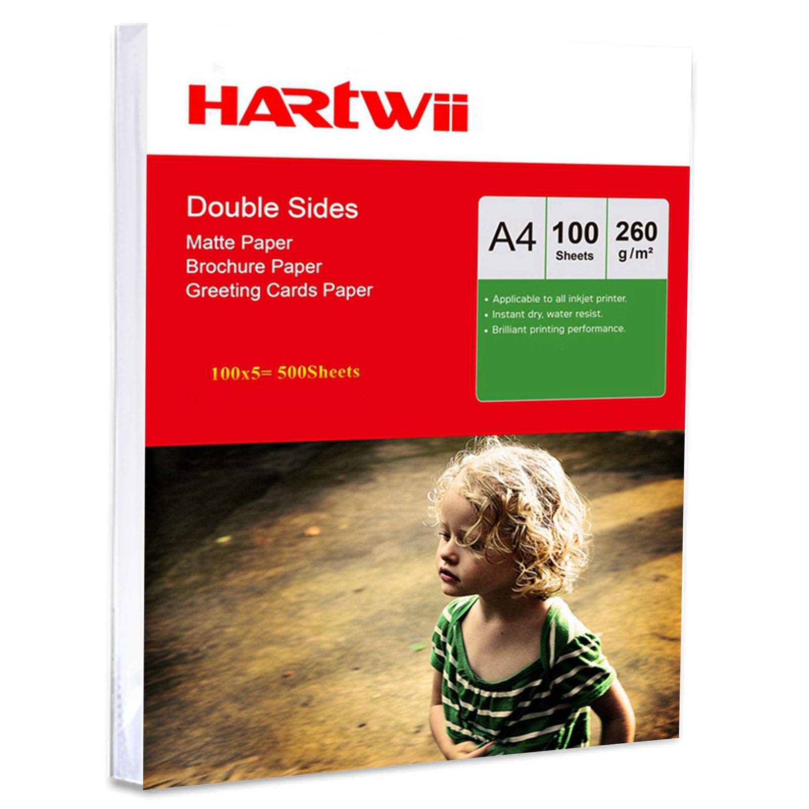 Gruby papier fotograficzny A4 po obu stronach matowy druk 260 g/m2 - 500 arkuszy matowy papier atramentowy do druku fotograficznego atramentowego