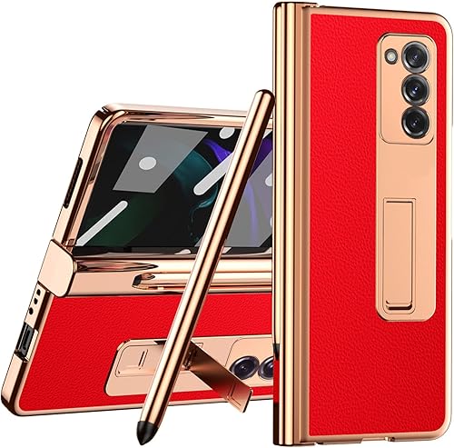 Miniatura 8 de Miimall Funda compatible con Samsung Galaxy Z Fold 2 con S Pen, lápiz capacitivo con soporte para bolígrafo, soporte plegable + funda de protección