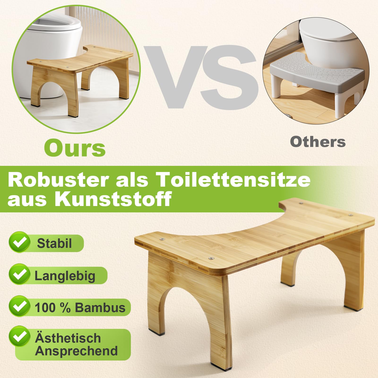HA BIN Sgabello WC per Adulti e Bambini, Sgabello Toilette per una Posizione Naturale e Migliore Digestione, Klohocker Ergonomico per Bagno Toilet stool