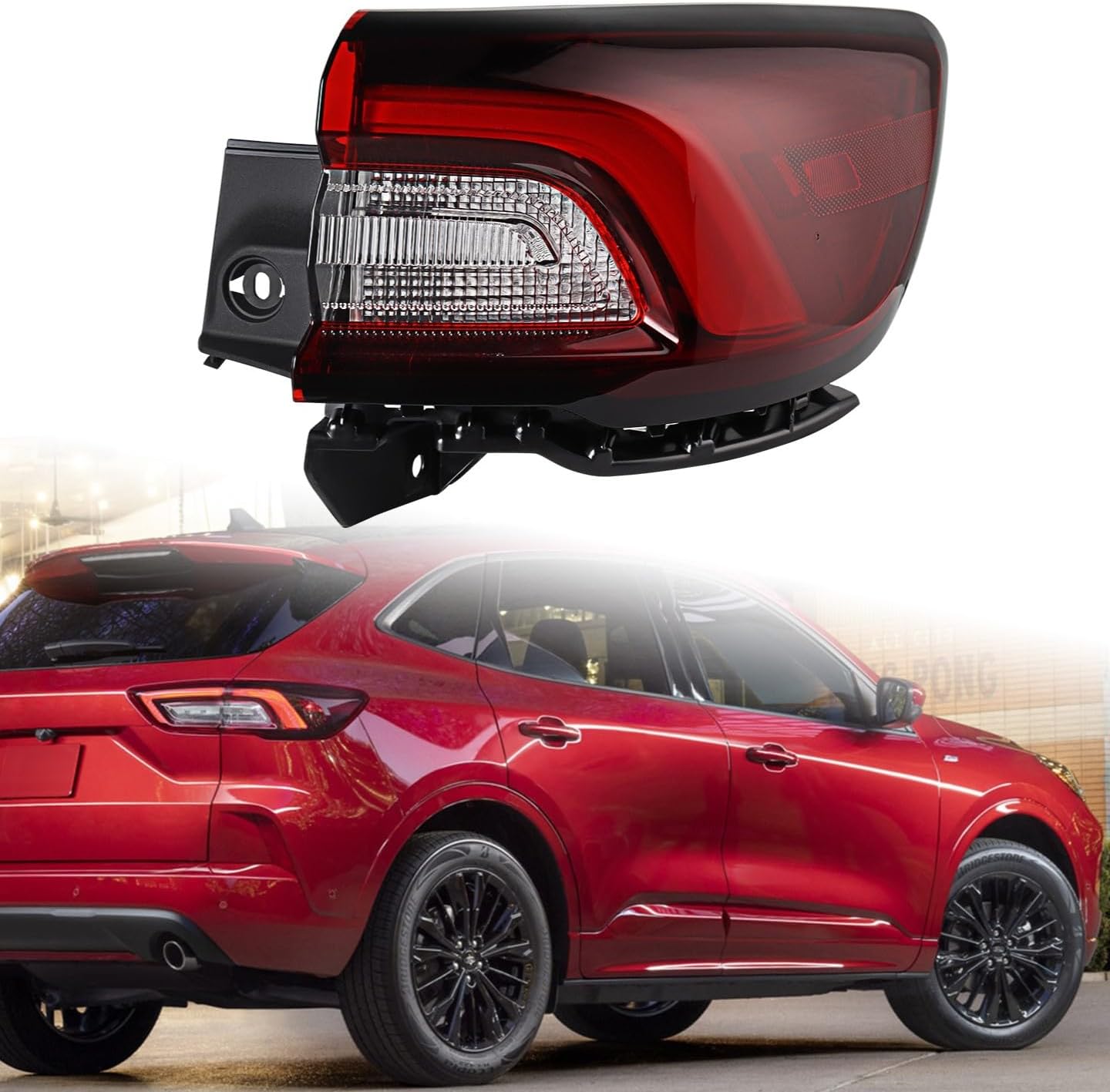 Astra Depot Replacement for 2023-2024 Ford Escape Active Platinum Plug-In ST-Line Select Elite Hybrid Base Sport LED+Halogen Taillamp Brake Right Side Marker Outer Tail Light | FO2805131, PJ6Z13404A