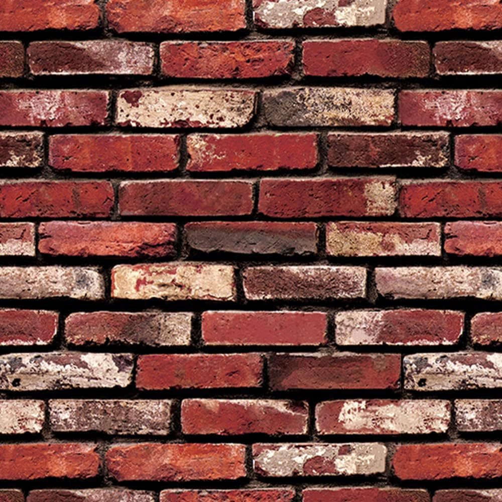 Ray-Velocity Self-Adhesive Retro Red Brick Wallpaper, Peel and Stick Contact Paper, Vinyl Waterproof Vintage Brick Pattern Wall Stickers for Living Room Bedroom Kitchen Wall Decor (1000cm, A3) — image 1