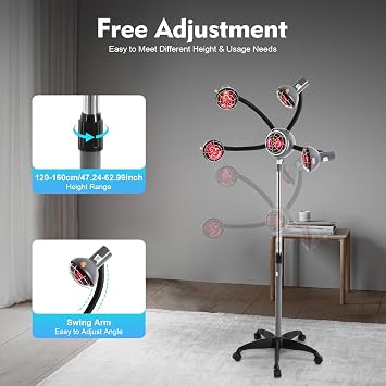 5-Head Salon Hair Steamer,750 W Standing Hair Dryer with Universal Wheels,Perm Processor Stand Hair Dyeing for Hair Care,Dyeing,Oil Treatment (Black 1)