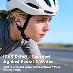 BUGANI Ouvrir les écouteurs d'oreilles Clip sur les écouteur sans fil 6.0 écouteurs 5.1g Ultra-léger pour les sports de course IPX5 imperméable 24H Temps de jeu ENC Effacer les appels en noir