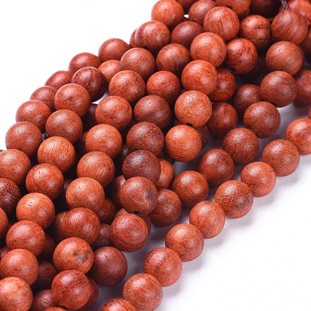 5 Strands 8mm Natural Wood Beads Strands Light Yellow Round Polished Ball Wooden Loose Spacer Beads for Bracelet Necklaces Crafts DIY Jewelry Making, Hole: 1.2mm