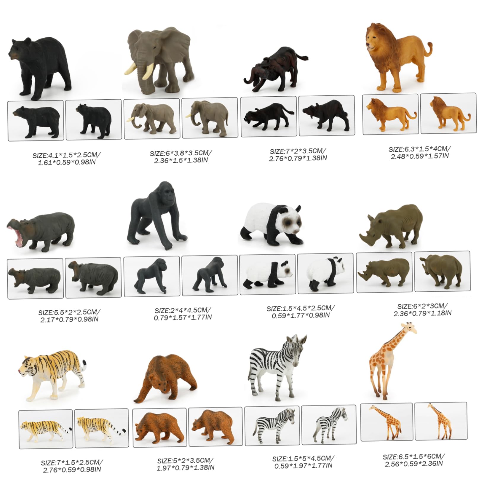 24 pezzi/set Abbinamento di animali Montessori, Gioco educativo di abbinamento di animali con selvatici simulati e carte inglesi, Gioco di per bambini piccoli Giocattoli di appre